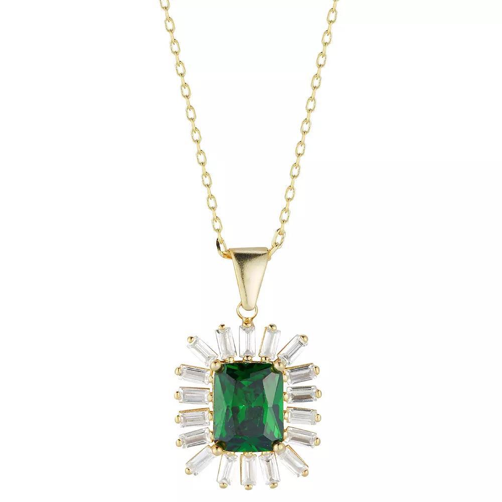 Sunkissed Sterling Cubic Zirconia Daisy Necklace, Women's, Gold Tone Product Image