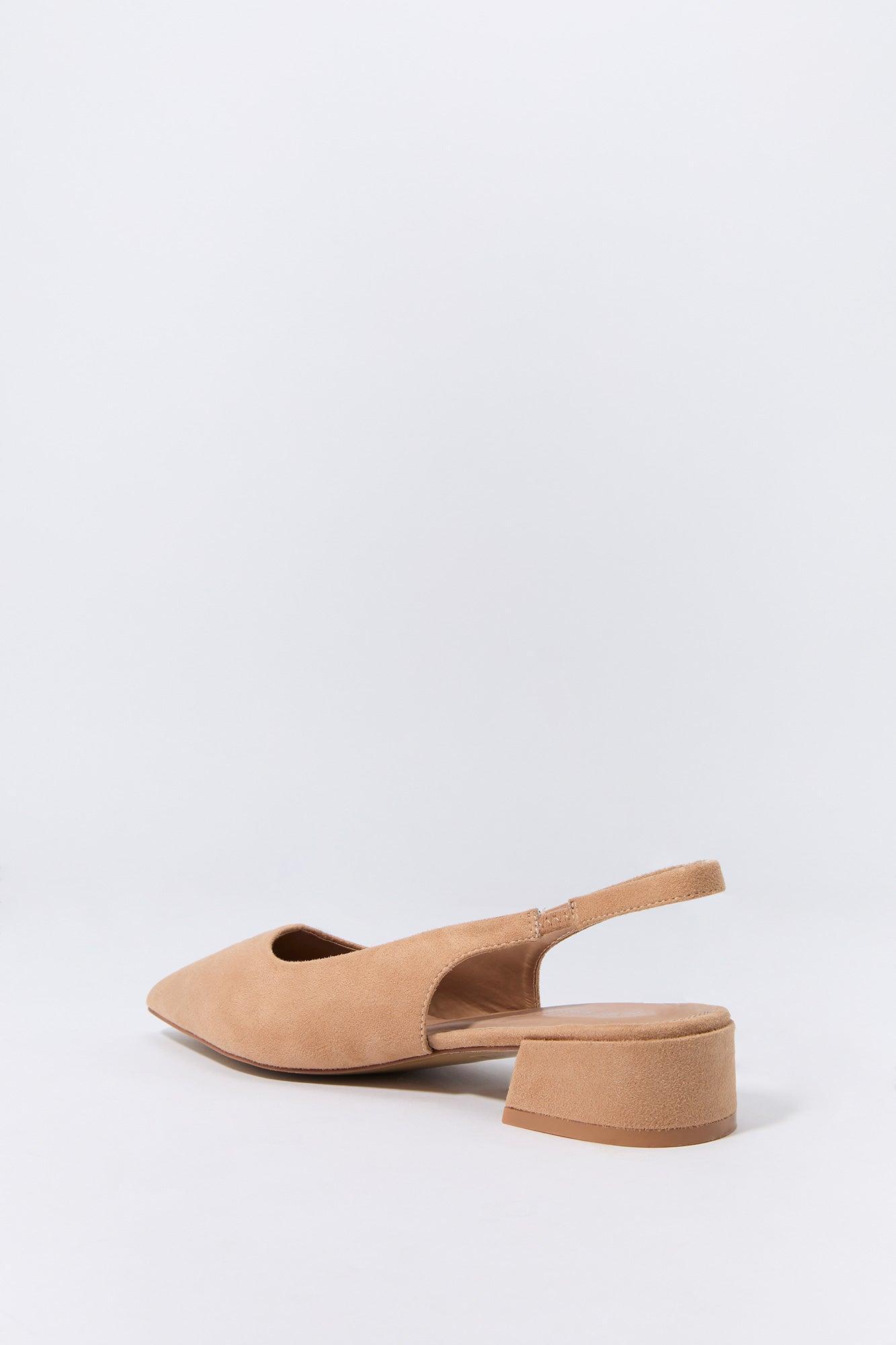 Faux Leather Slingback Low Heel Female Product Image
