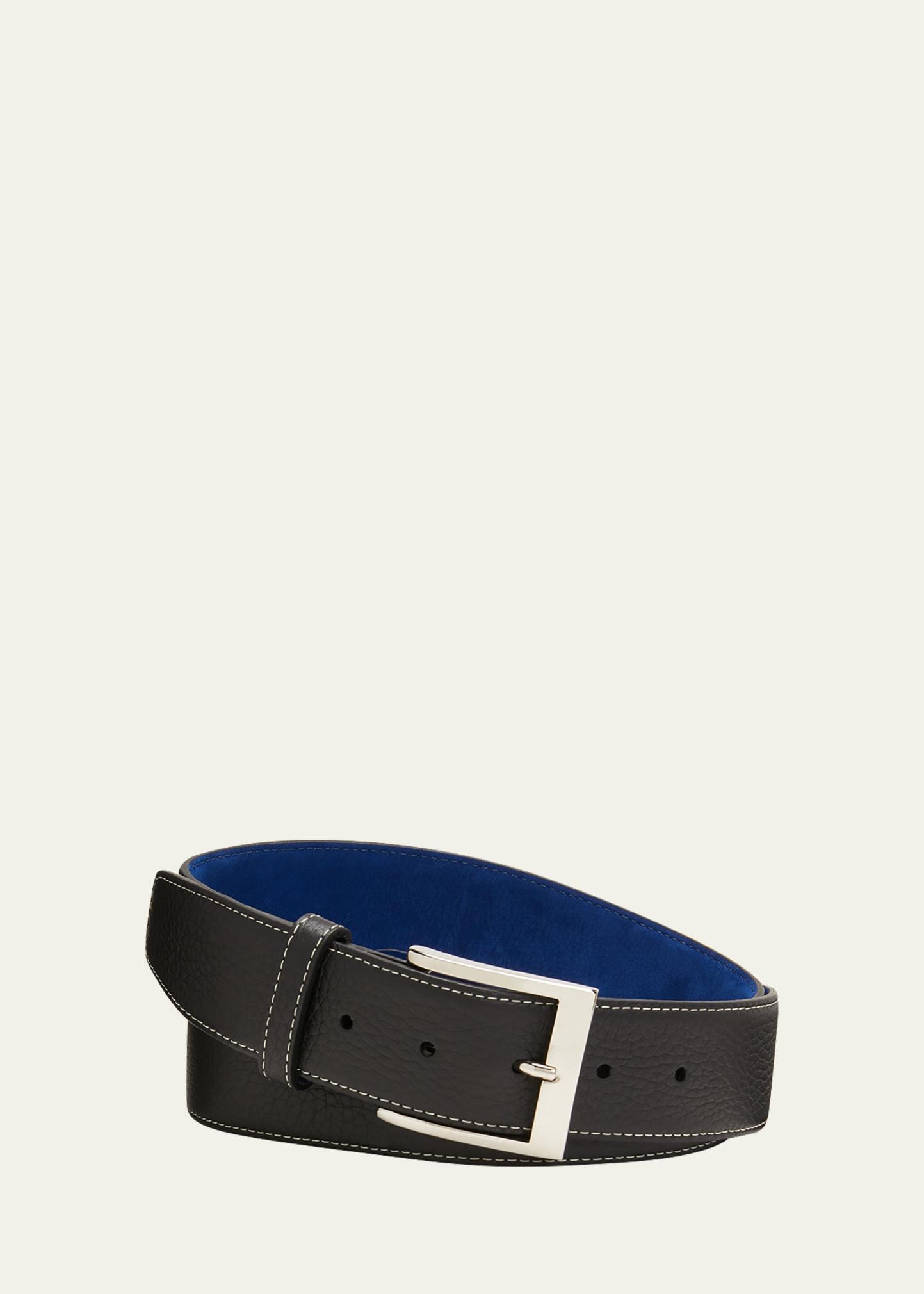 Mens Lagun Grained Leather Belt, 40mm Product Image