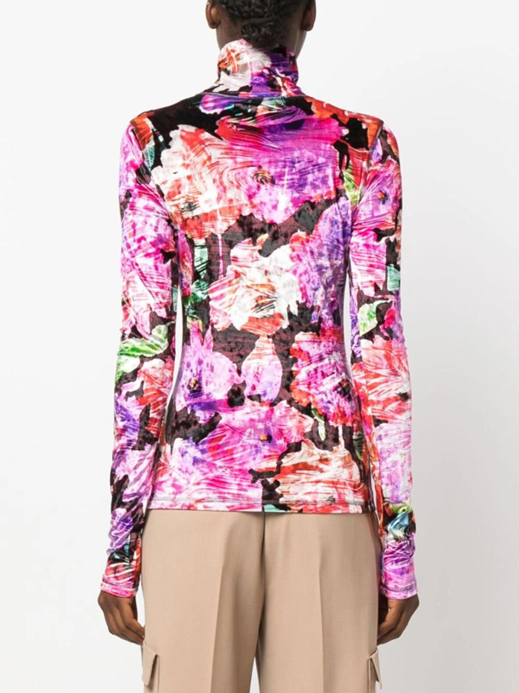 MSGM Abstract-pattern High-neck Jumper In Multicolor Product Image
