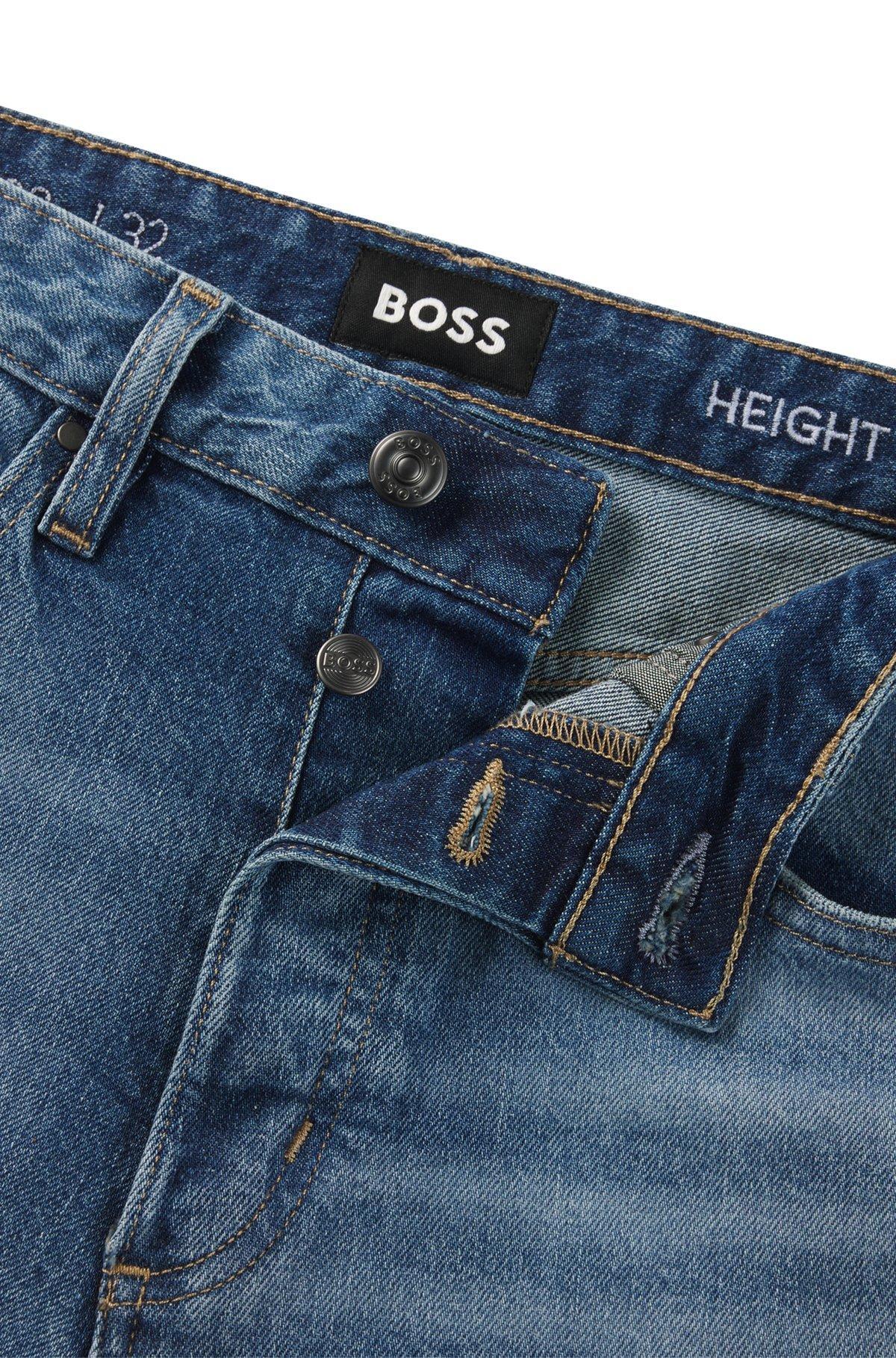 Straight-fit jeans in faded-blue comfort-stretch denim Product Image