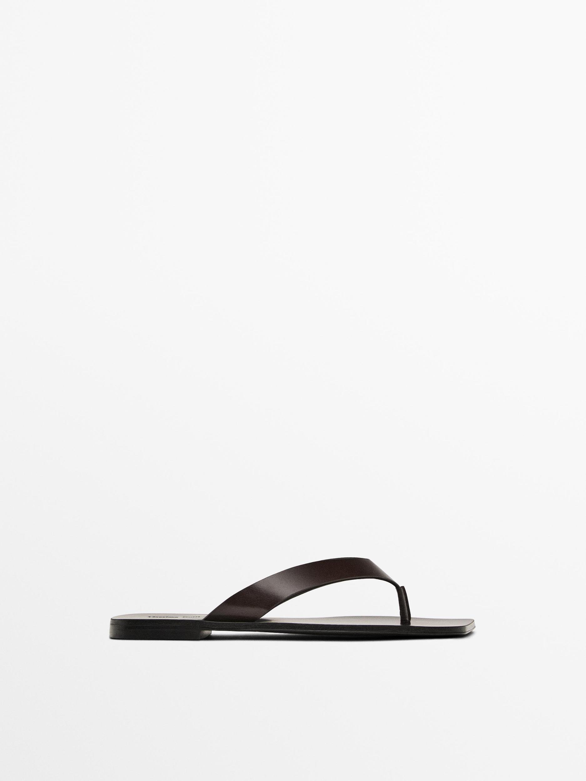 Leather toe divider sandals Product Image