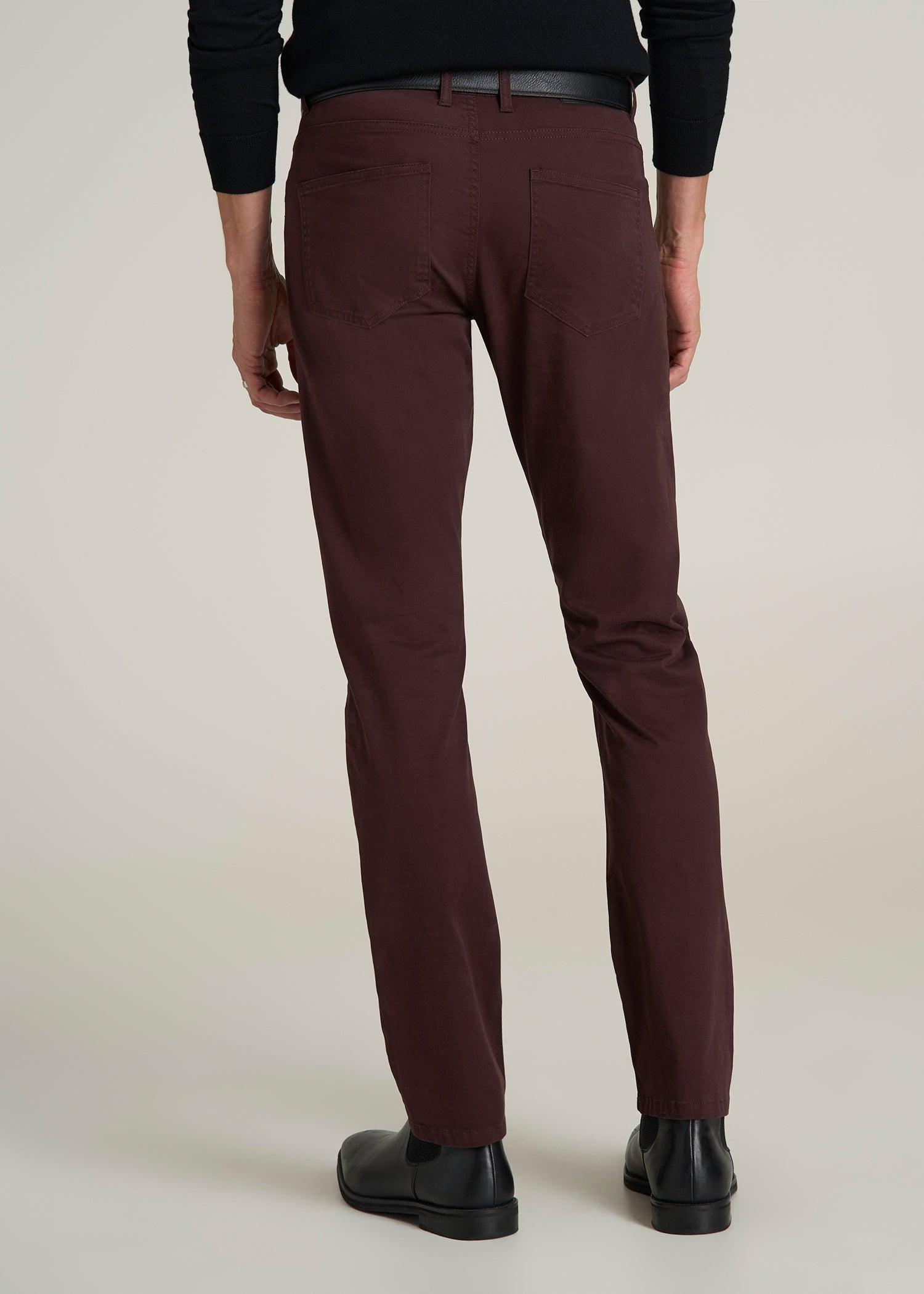 Carman TAPERED Fit Five Pocket Pants for Tall Men in Oxblood Product Image