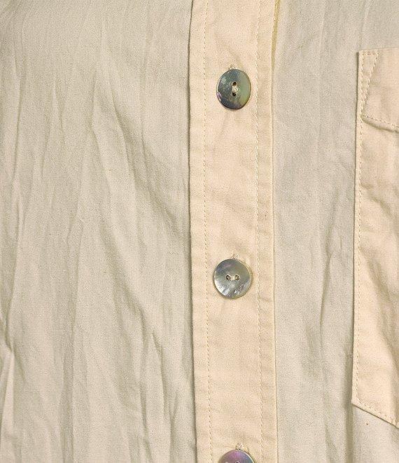 Le' AL.X Woven Point Collar Long Sleeve Button Front Shirttail Below the Knee Dress Product Image