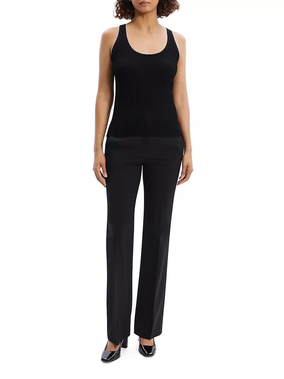 Womens Rib-Knit Scoopneck Tank Top Product Image