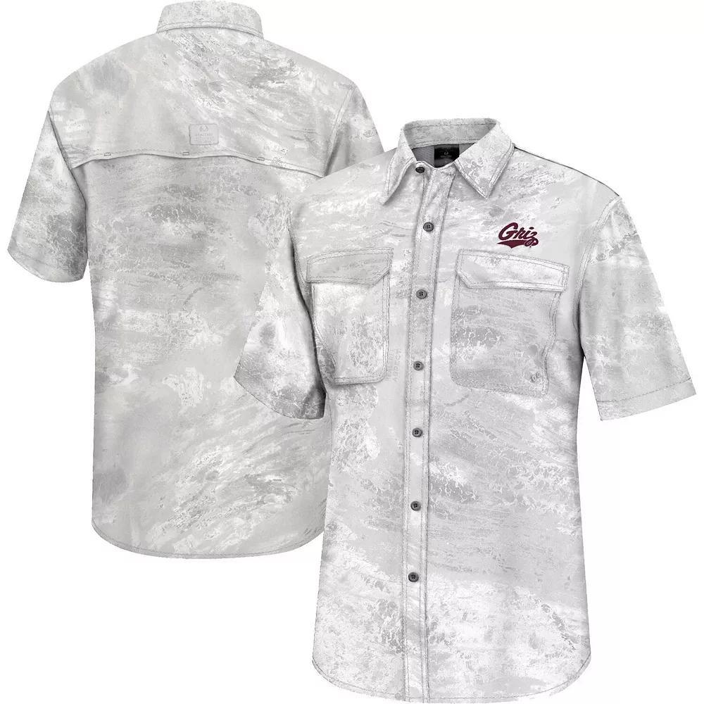 Mens Colosseum White Montana Grizzlies Realtree Aspect Charter Full-Button Fishing Shirt Product Image