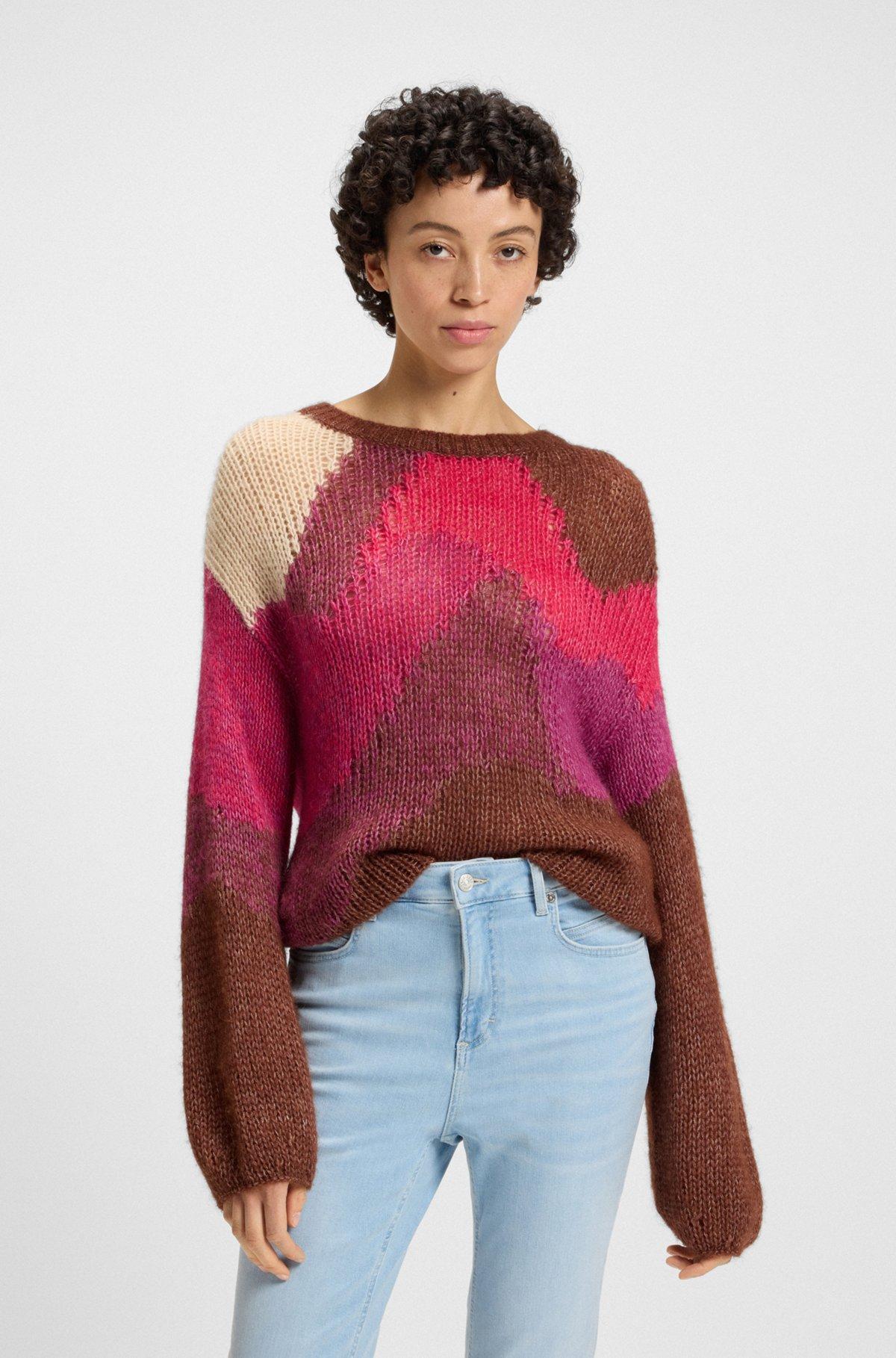 BOSS - Knitted sweater with landscape-inspired pattern - Patterned Product Image