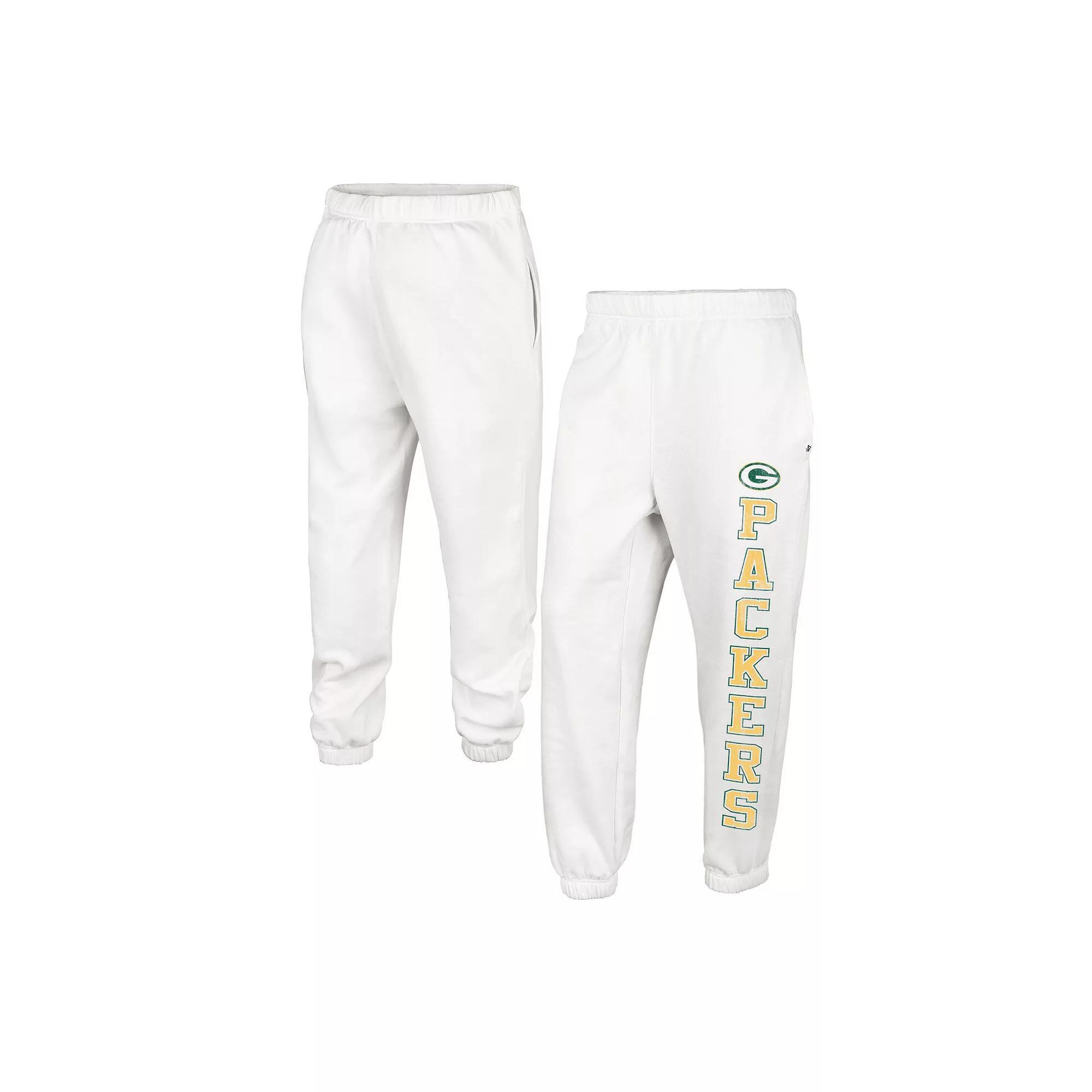 Women's '47 Oatmeal Green Bay Packers Harper Joggers, Size: Large, Team Product Image