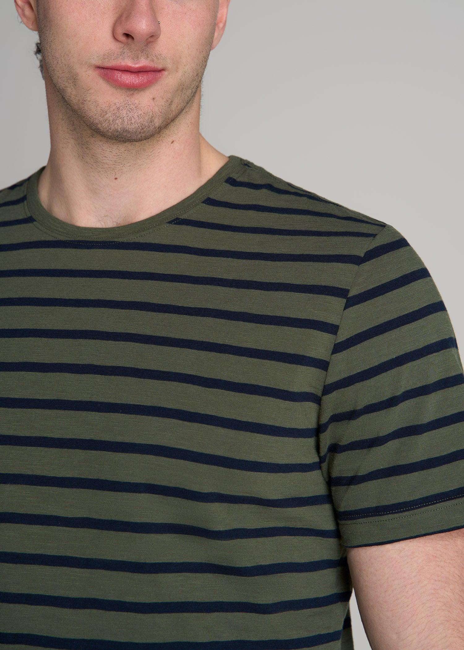 REGULAR-FIT Striped Tee in Dark Green and Navy Stripe - Men's Tall T-shirt Product Image