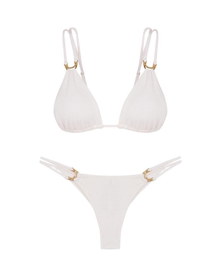 Firenze Callie Parallel Tri Top - White Product Image