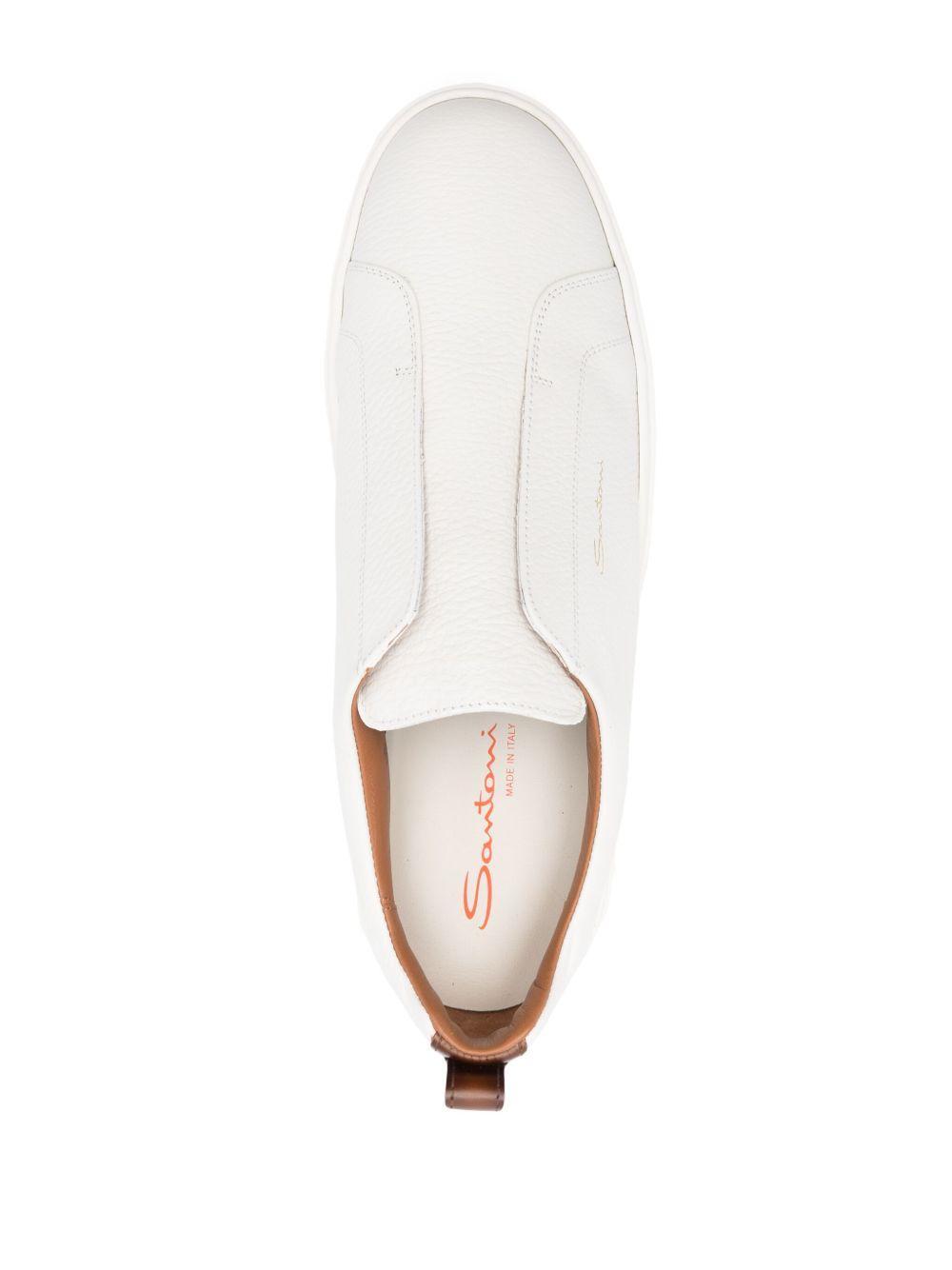 logo-print leather sneakers Product Image