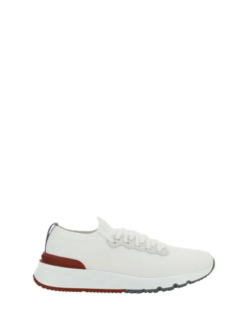 BRUNELLO CUCINELLI Cotton Knit Runners In White Product Image