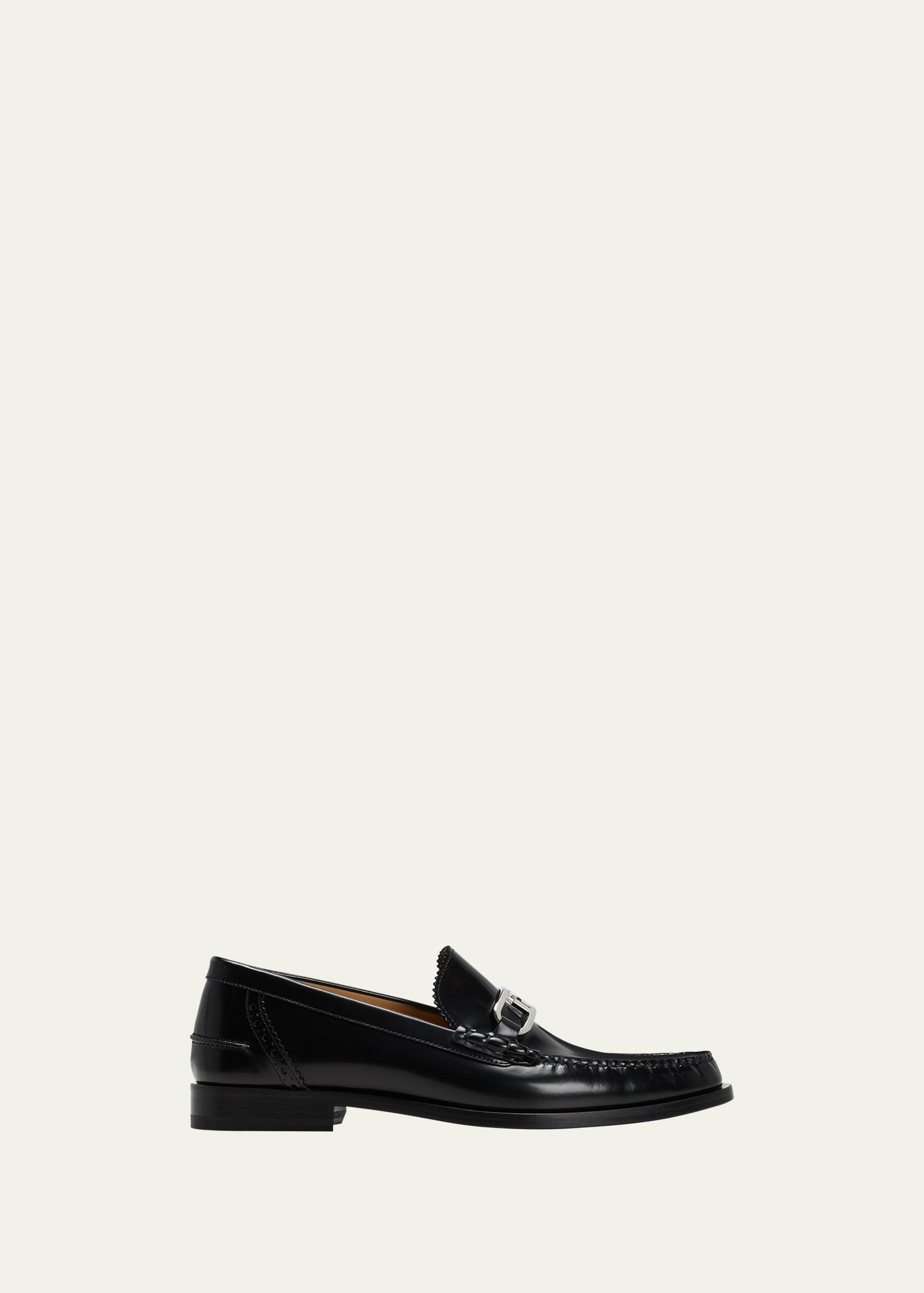 Mens OLock Mocassino FF-Logo Bit Strap Leather Loafers Product Image
