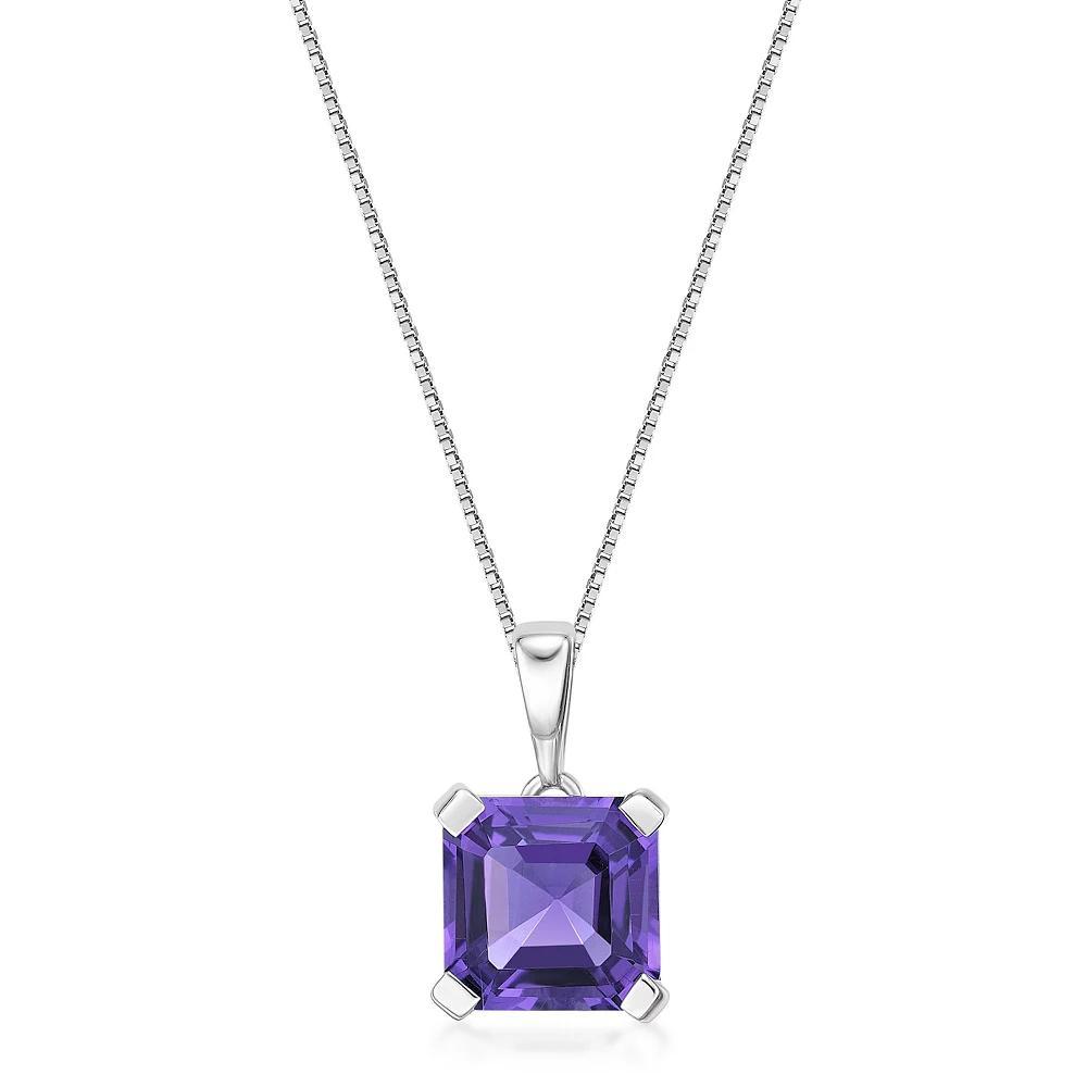 Gemminded Sterling Silver Amethyst Pendant Necklace, Women's, Size: 18" Product Image