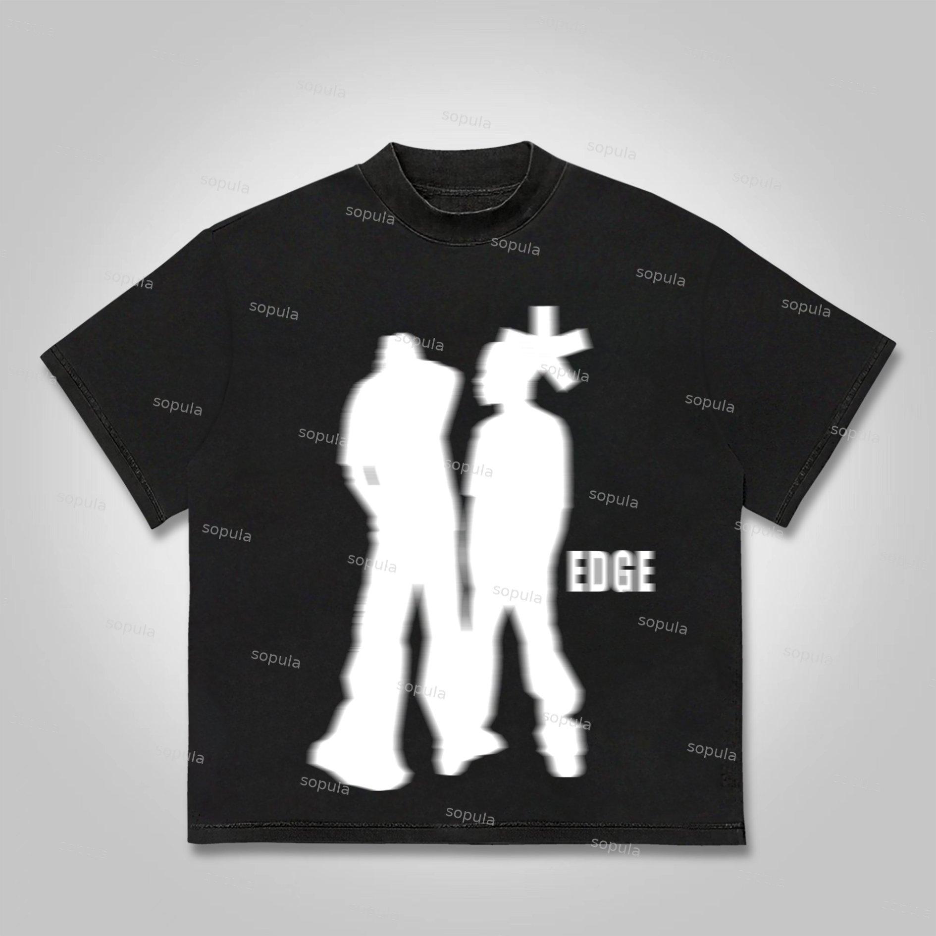 Sopula Street Portrait Edge Graphic Print Cotton T-shirt Product Image