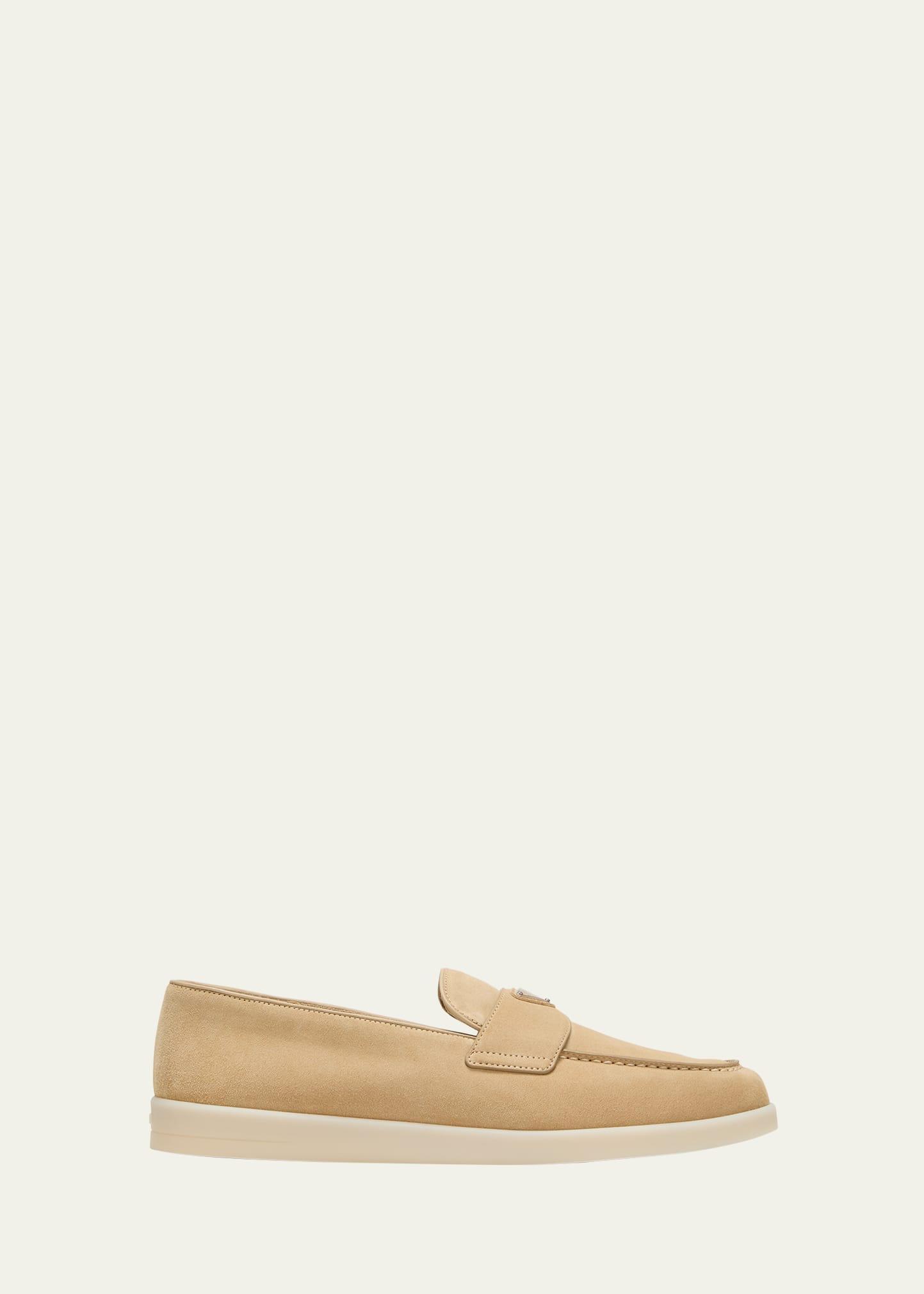Mens Saint Tropez Triangle Logo Suede Loafers Product Image