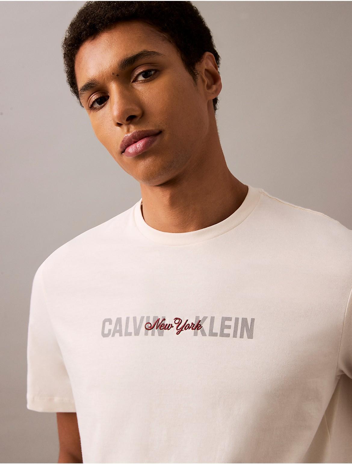 Calvin Klein Men's New York Script Logo Graphic Classic T-Shirt - Brown - XS Product Image