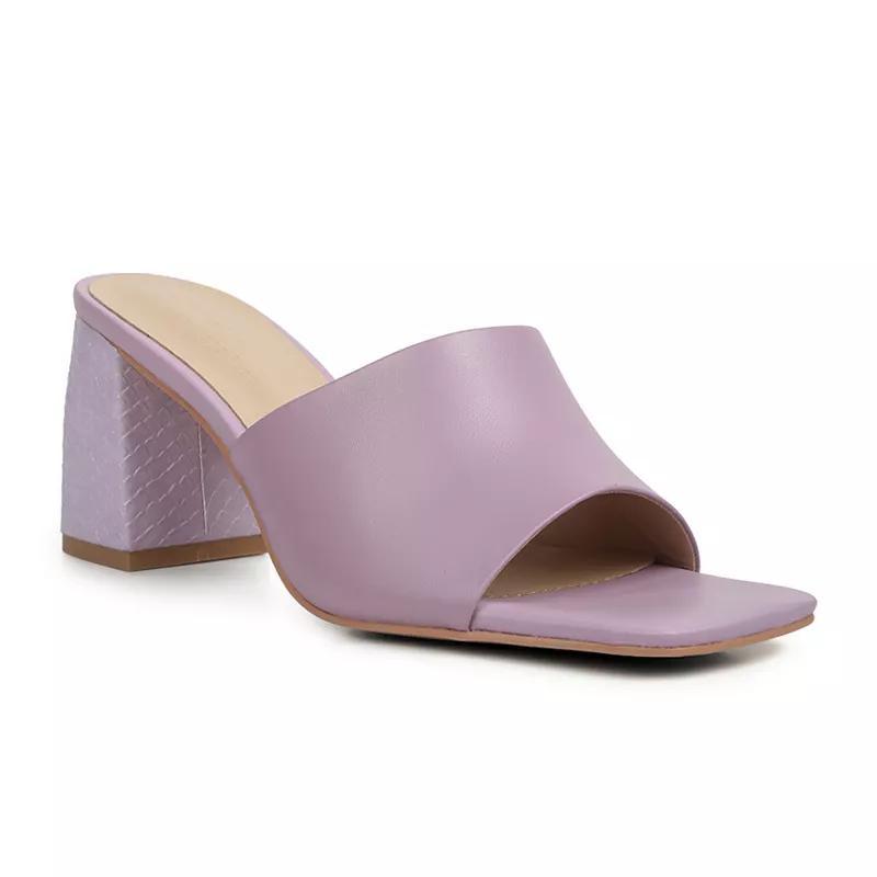 Rag & Co Women's Block Heel Leather Sandals, Size: 10, Purple Product Image