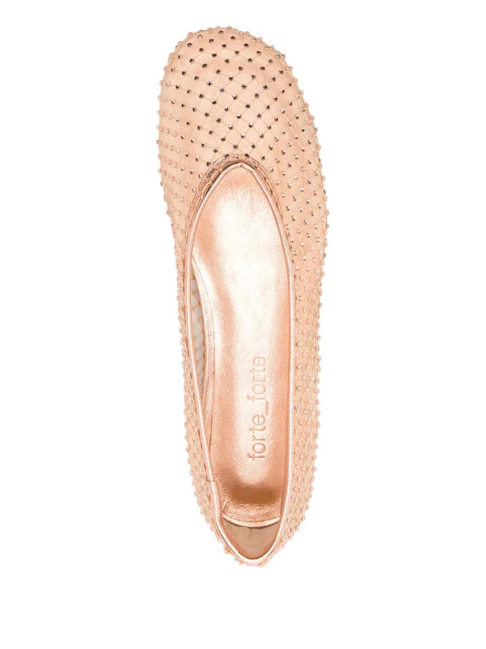 crystal-embellished mesh ballet flats Product Image