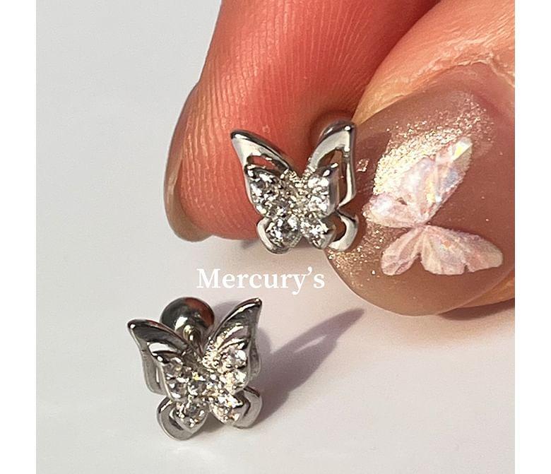 Butterfly Rhinestone Stud Earring Stud Earring / Set Product Image