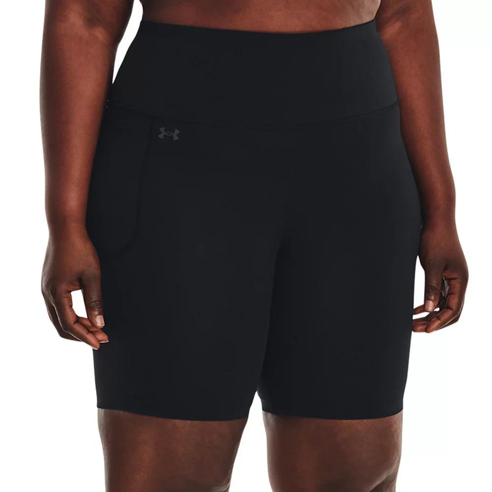 Plus Size Women's Under Armour 8-in. High-Rise Motion Bike Shorts, Size: 1XL, Black  Gray Product Image