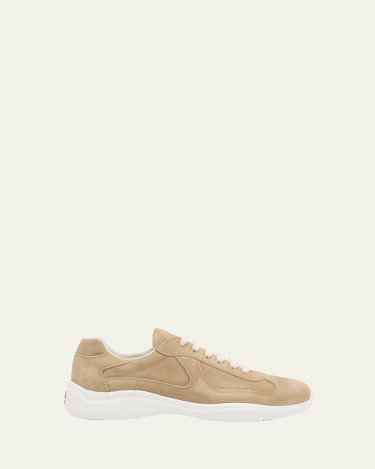 Prada Mens Americas Cup Suede Sneakers Product Image