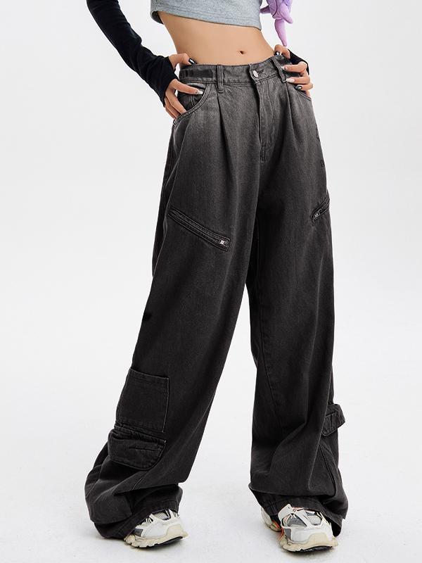 Star Spider Web Orint Cargo Jeans Product Image