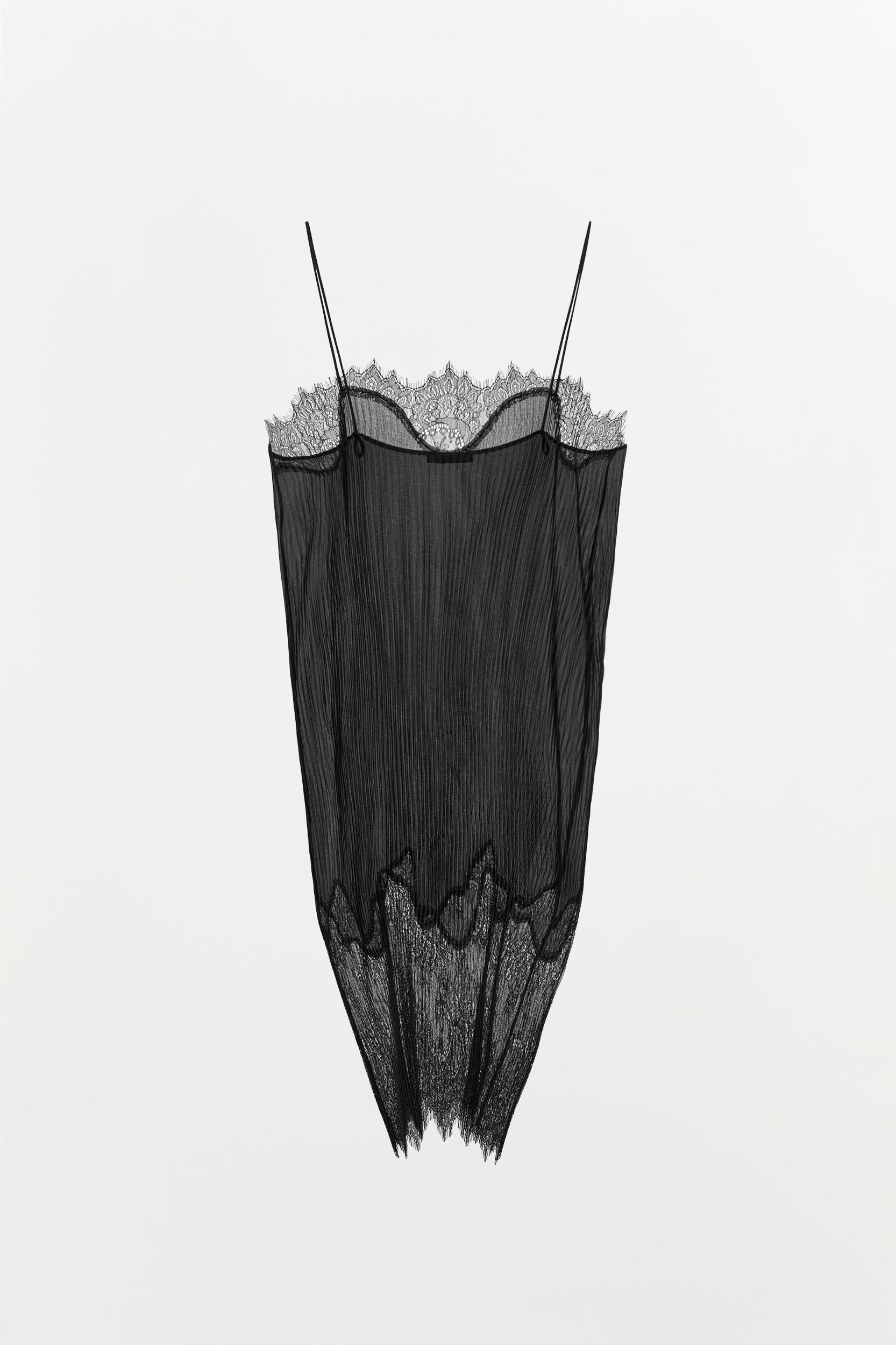 LACE PLEATED DRESS Product Image