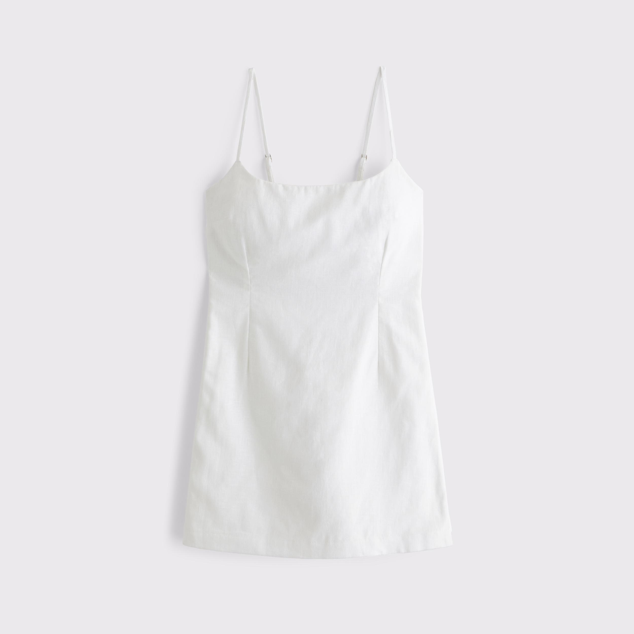 Scoopneck Linen-Blend Micro Skort Product Image