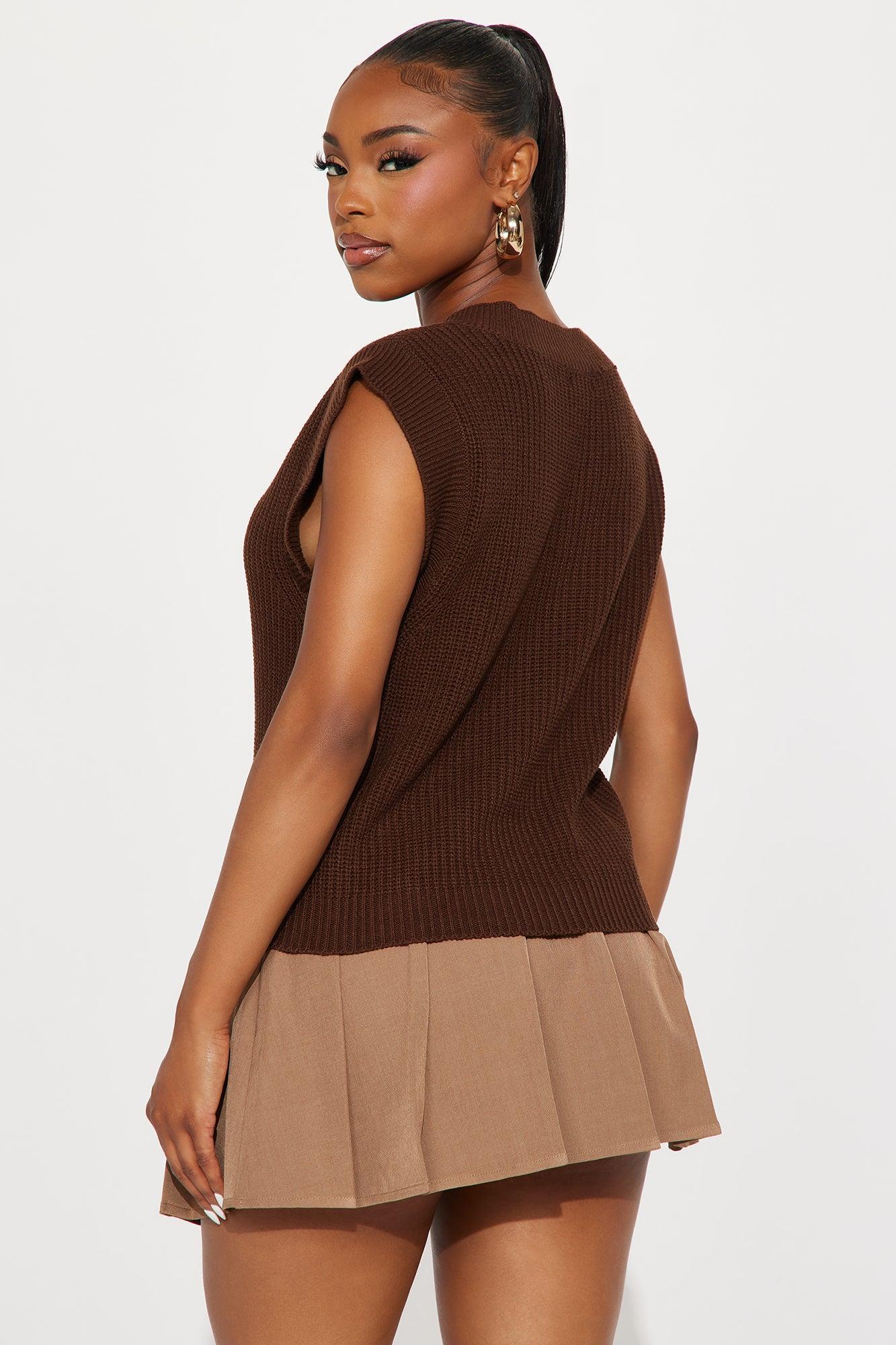 Gingerbread Sweater Vest - Brown Product Image