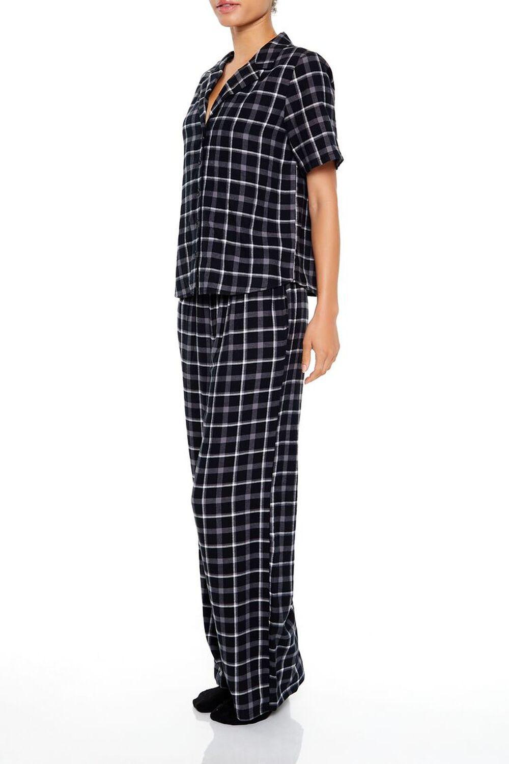 Plaid Shirt & Pants Flannel Pajama Set | Forever 21 Product Image
