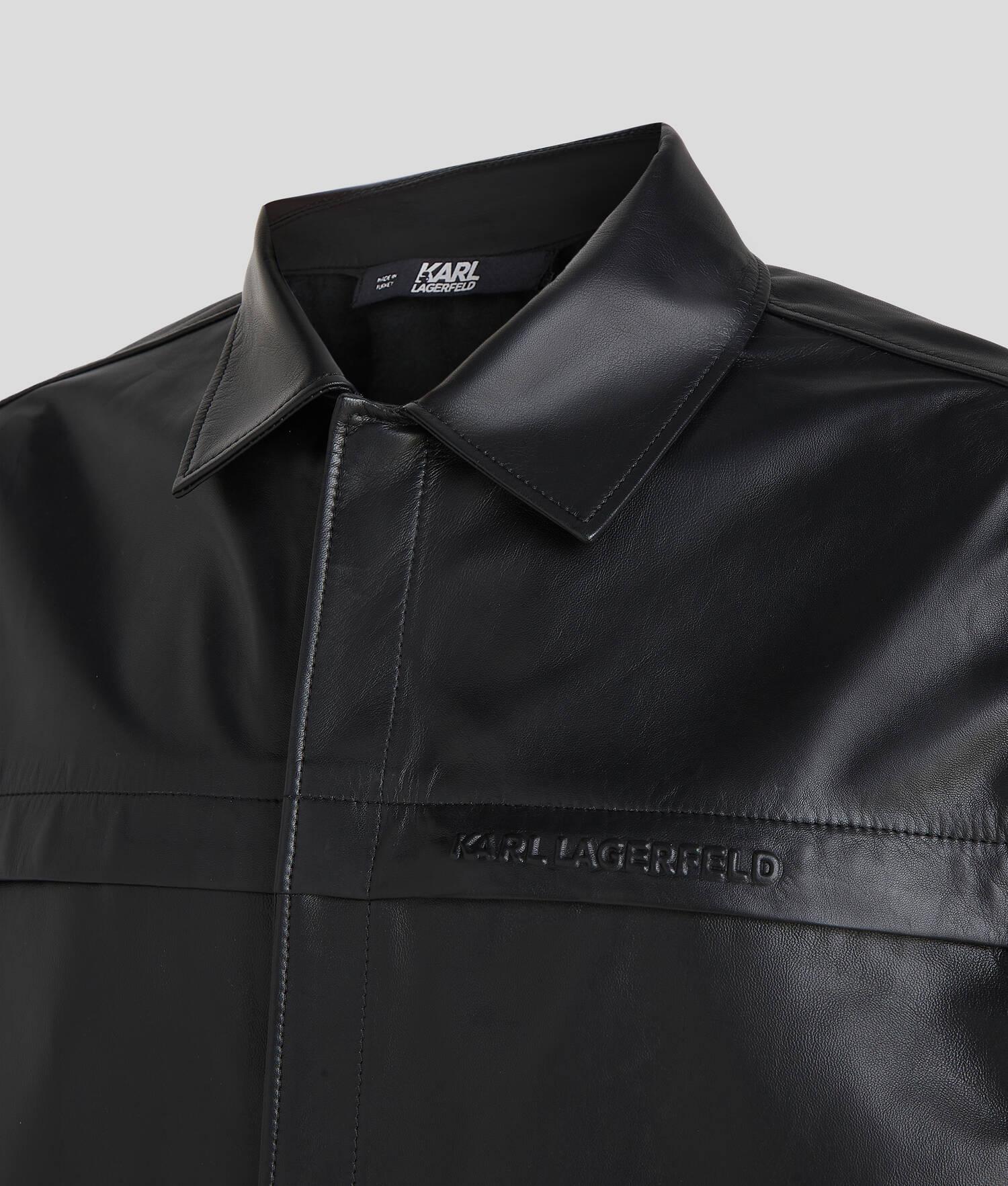 LEATHER SHIRT WITH CHEST POCKET Product Image