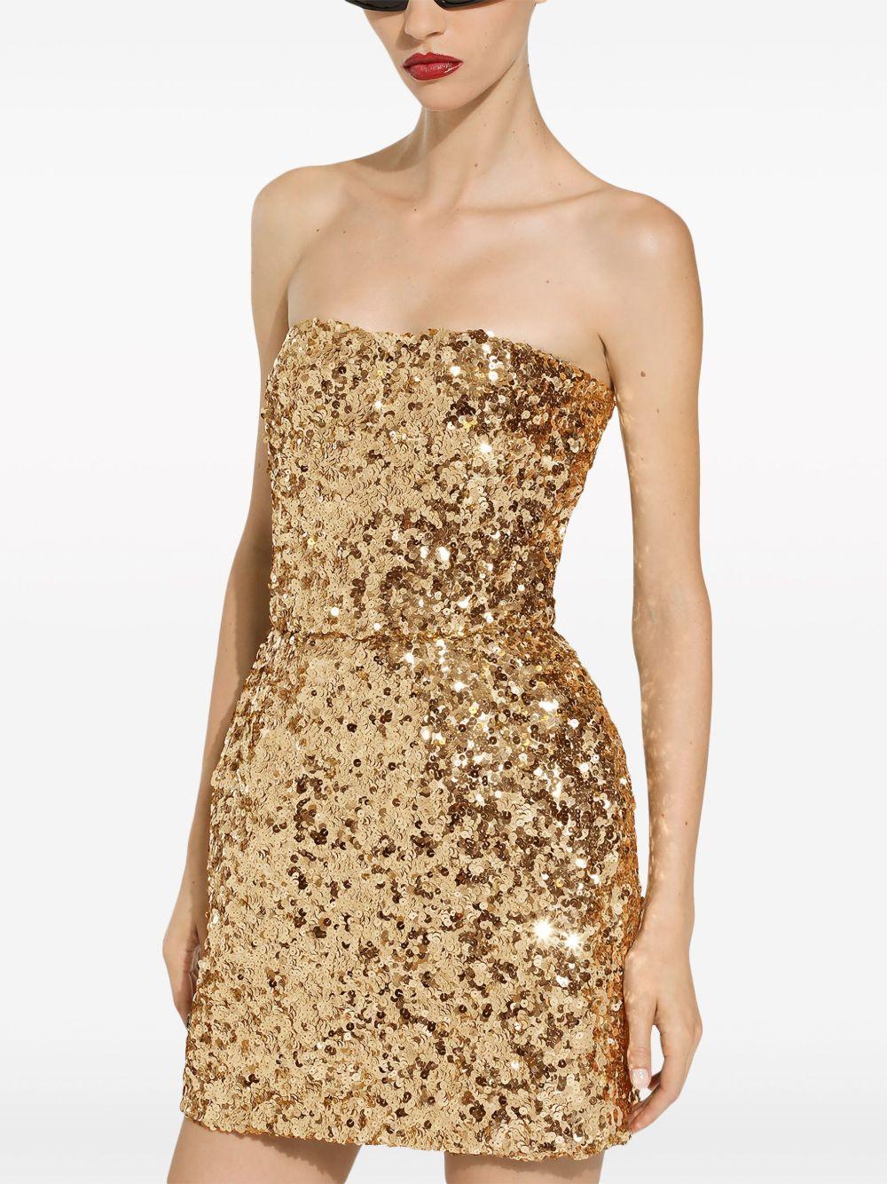 sequin-embellished strapless minidress Product Image
