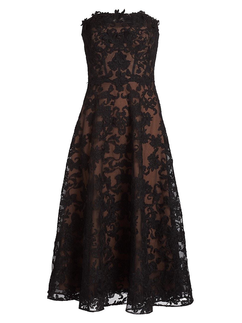 Womens Lace Strapless Corset Maxi Dress Product Image