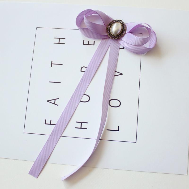 Faux Pearl Bow Brooch Product Image