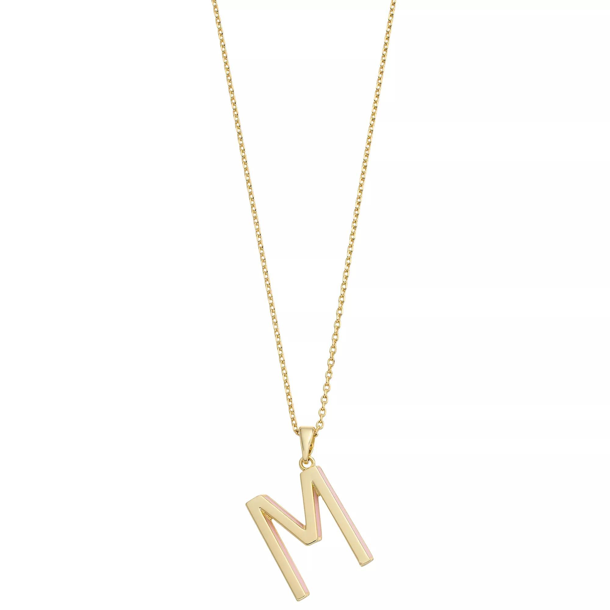 City Luxe Gold Tone Initial Charm Pendant Necklace, Women's, Size: 18", Gold Tone E Product Image