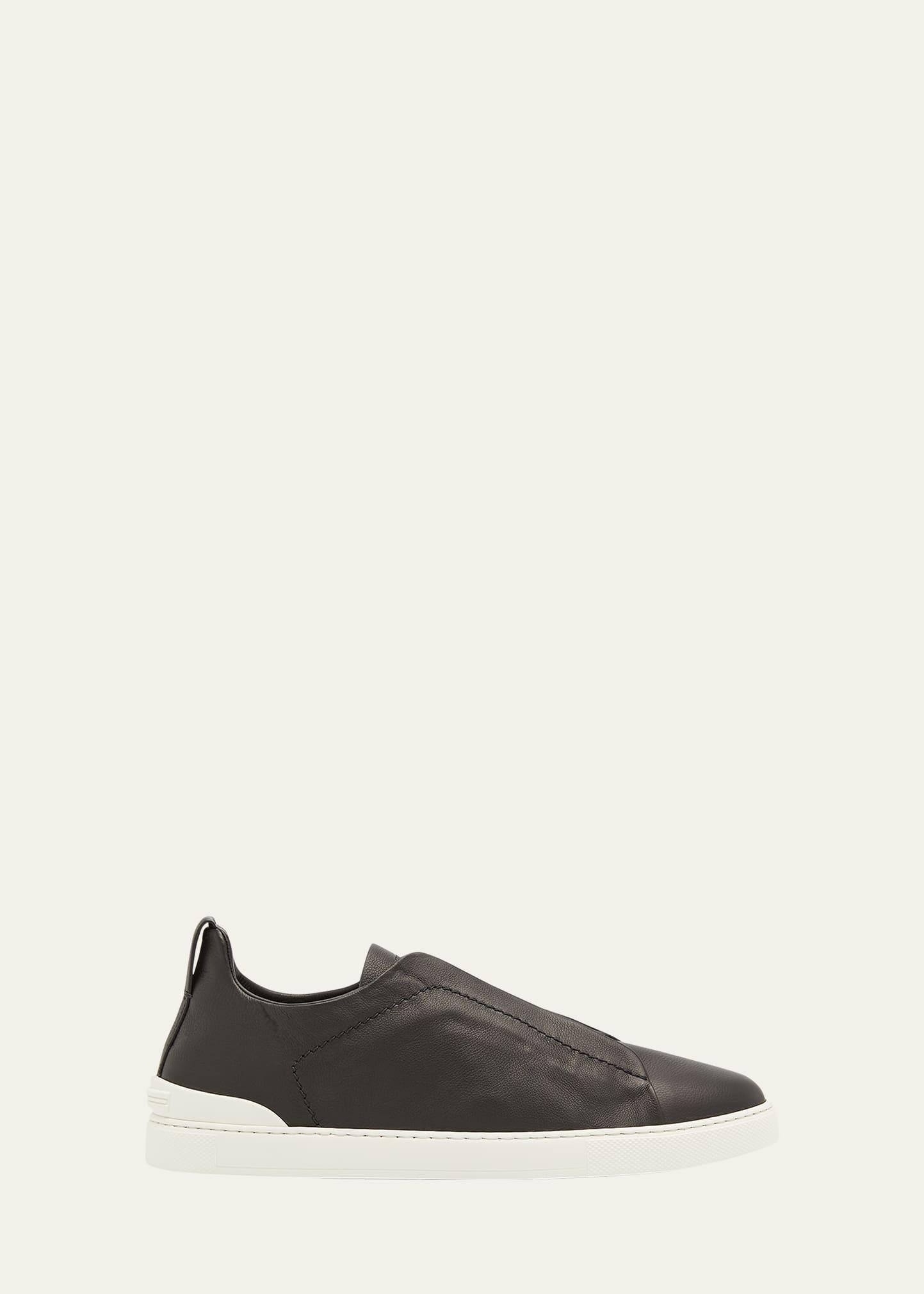 Mens Triple Stitch SECONDSKIN Leather Slip-On Sneakers Product Image