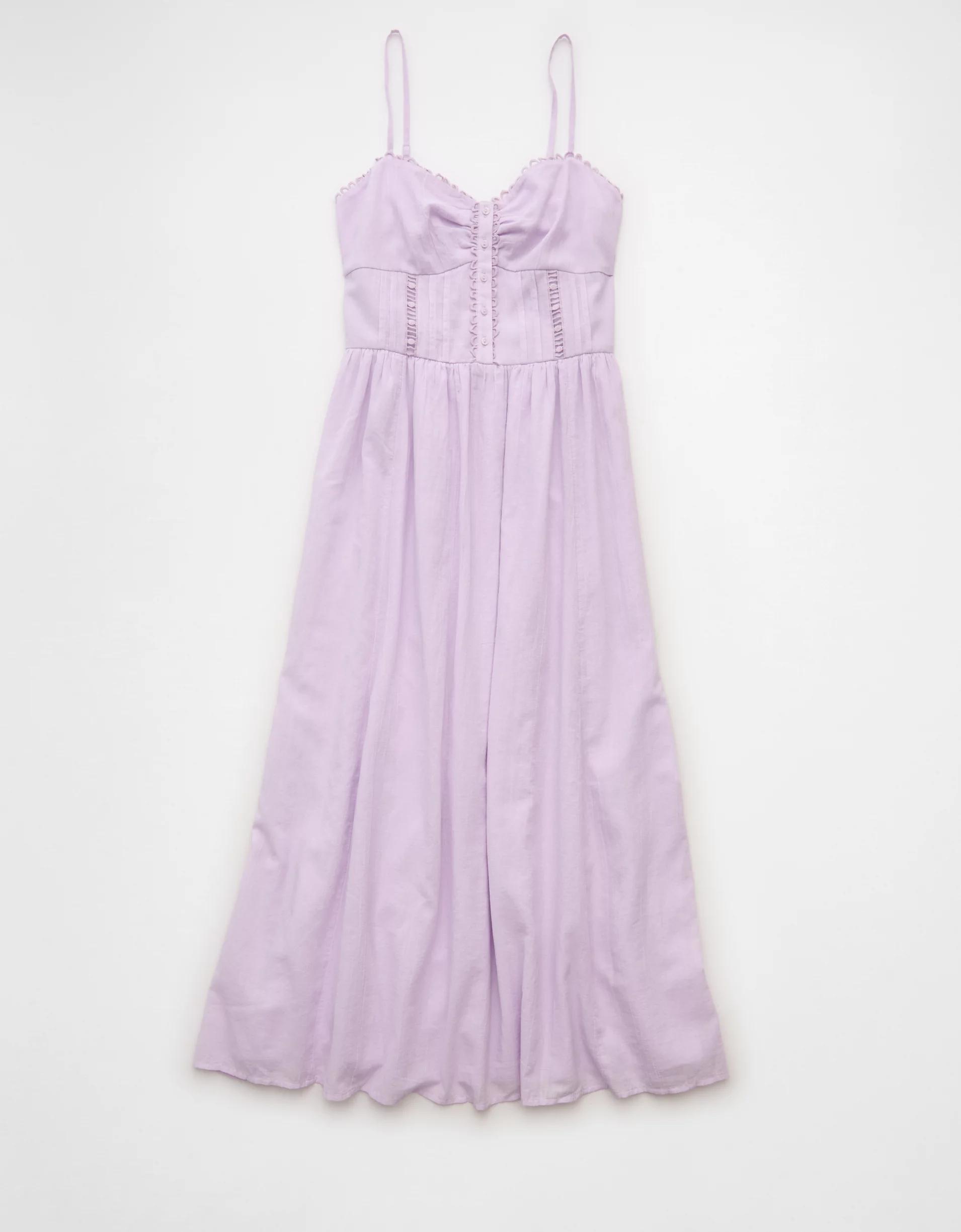 AE Catie Corset Button-Up Midi Dress Women's Product Image