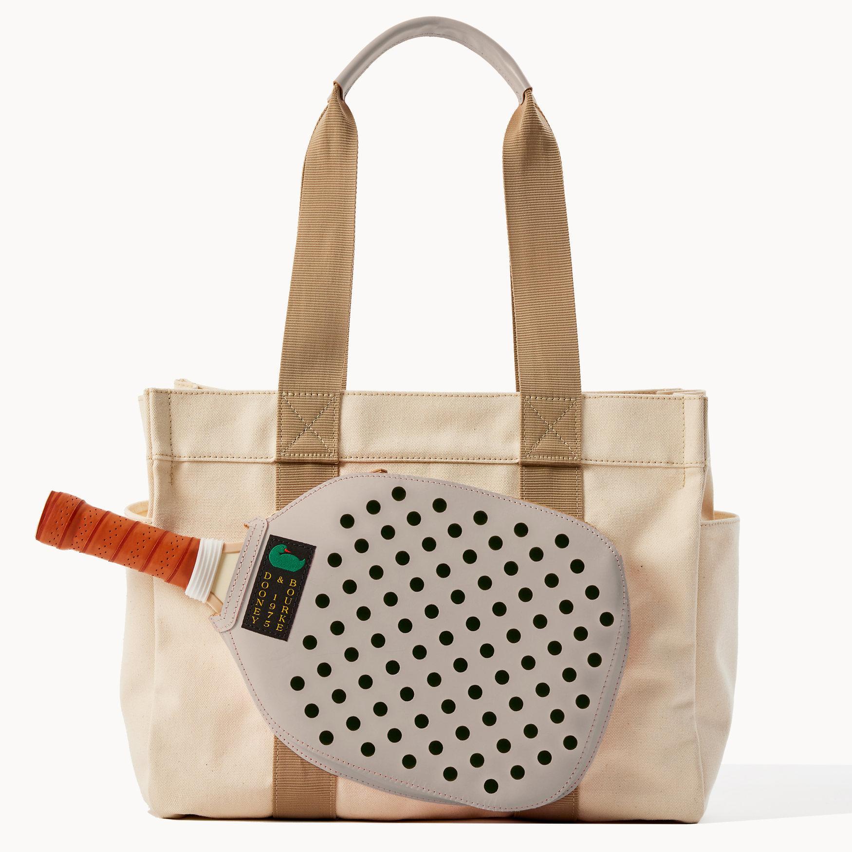 Dooney & Bourke Womens Canvas Pickleball Fabric Tote Shopping Bag 40 in Natural Product Image