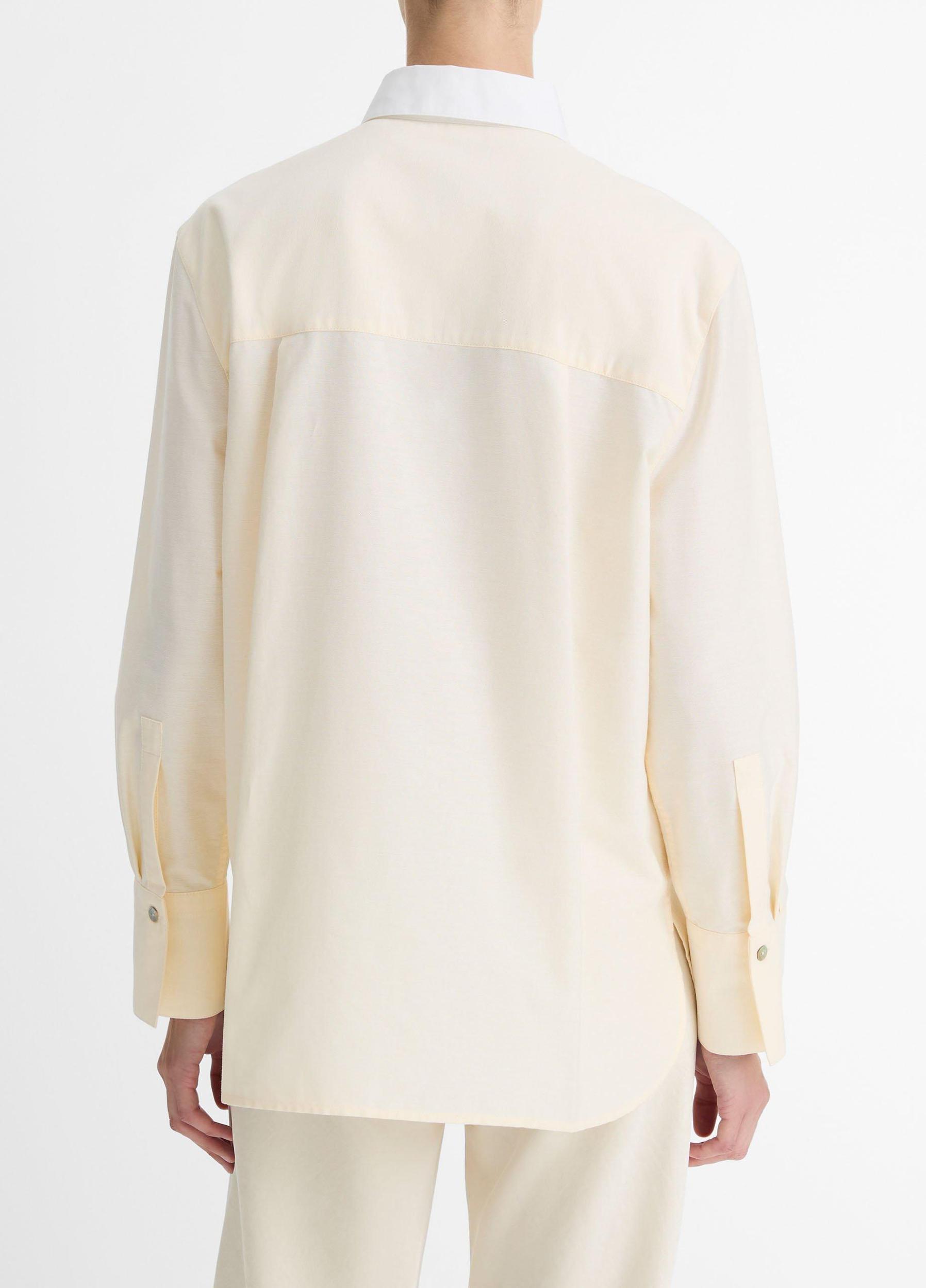 Contrast-Collar Cotton Oxford Shirt Product Image