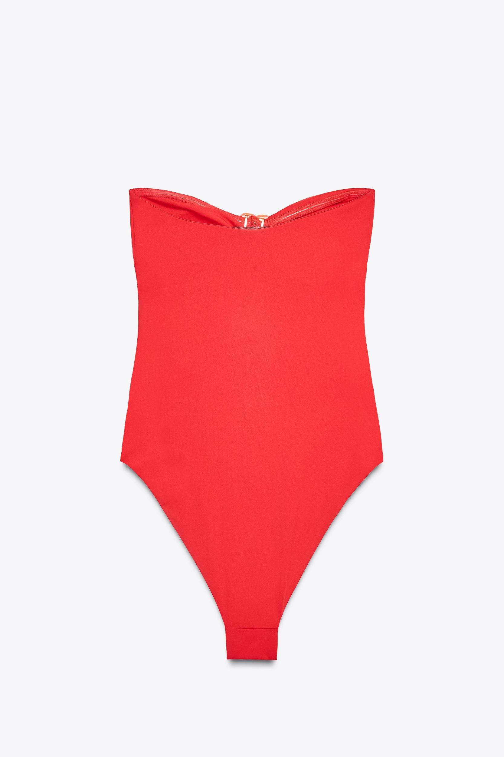 CUT OUT FLORAL BANDEAU SWIMSUIT Product Image
