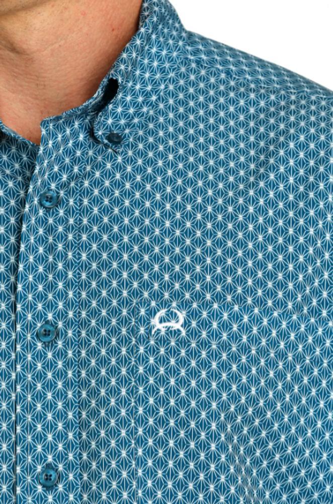 Cinch® Men's S/S Teal Print ArenaFlex Button Shirt Product Image