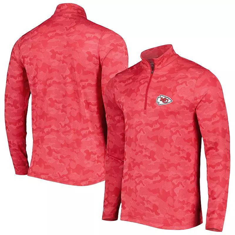 Men's Antigua Red Kansas City Chiefs Brigade Quarter-Zip Sweatshirt, Size: XL Product Image