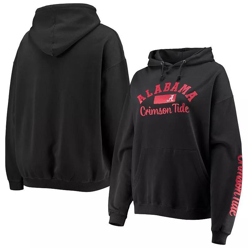 Women's Pressbox Black Alabama Crimson Tide Rock n Roll Super Oversized Pullover Hoodie Product Image