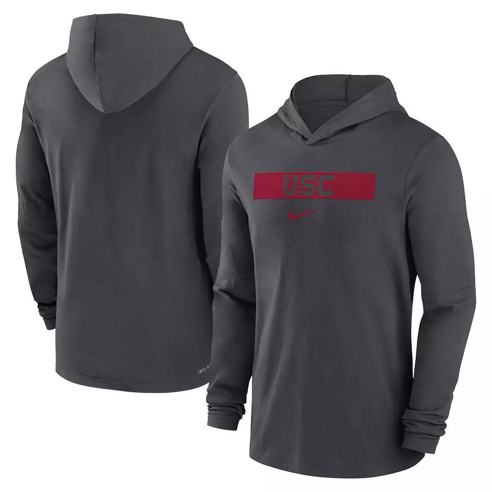 Men's Nike Anthracite Georgia Bulldogs 2024 Sideline Hoodie Performance Long Sleeve T-Shirt, Size: XL, Grey Product Image