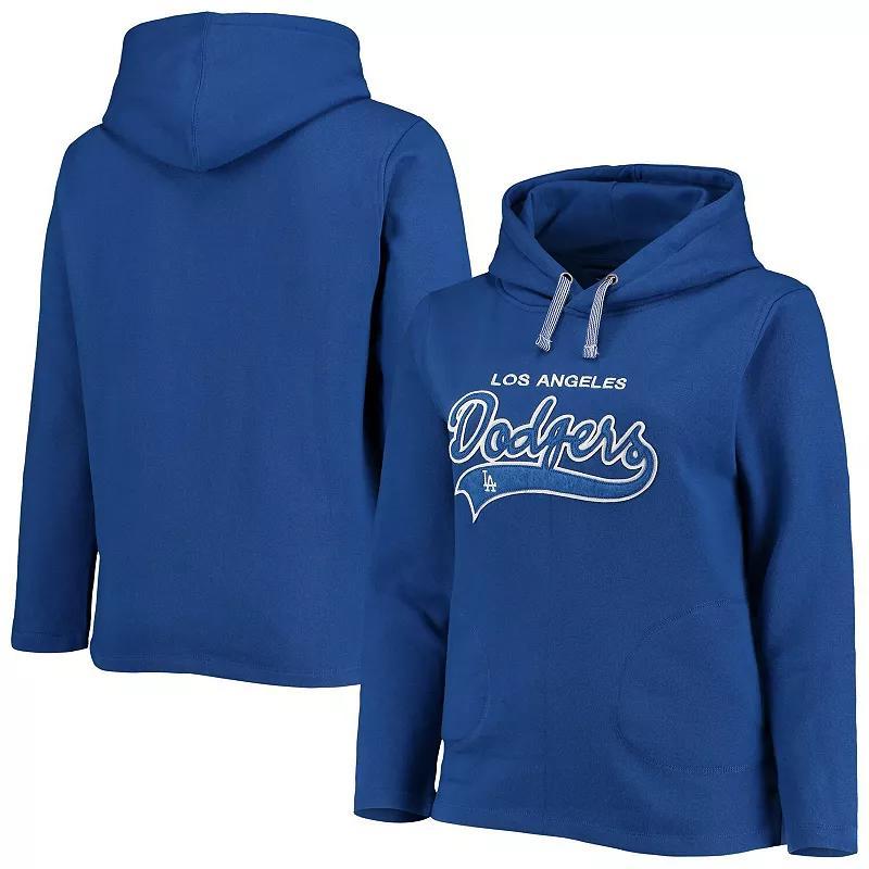 Women's Soft as a Grape Royal Los Angeles Dodgers Plus Size Side Split Pullover Hoodie, Size: 1XL, Blue Product Image
