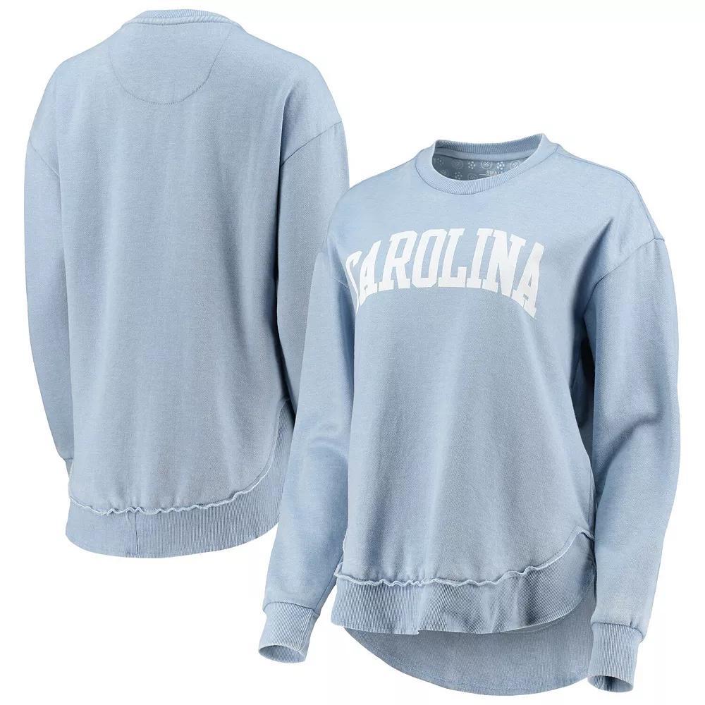 Women's Pressbox Light Blue North Carolina Tar Heels Vintage Wash Pullover Sweatshirt, Size: 2XL Product Image