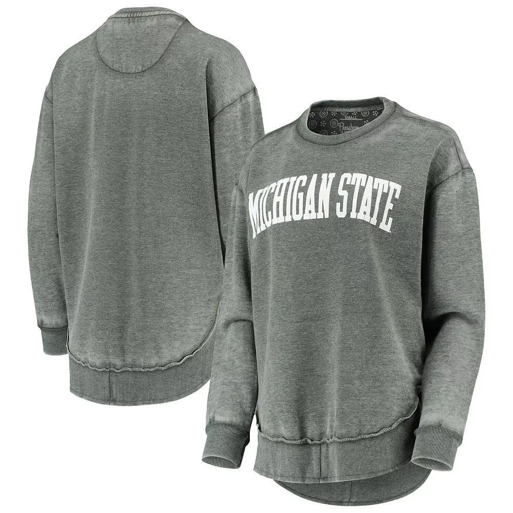 Women's Pressbox Green Michigan State Spartans Vintage Wash Pullover Sweatshirt, Size: Large Product Image