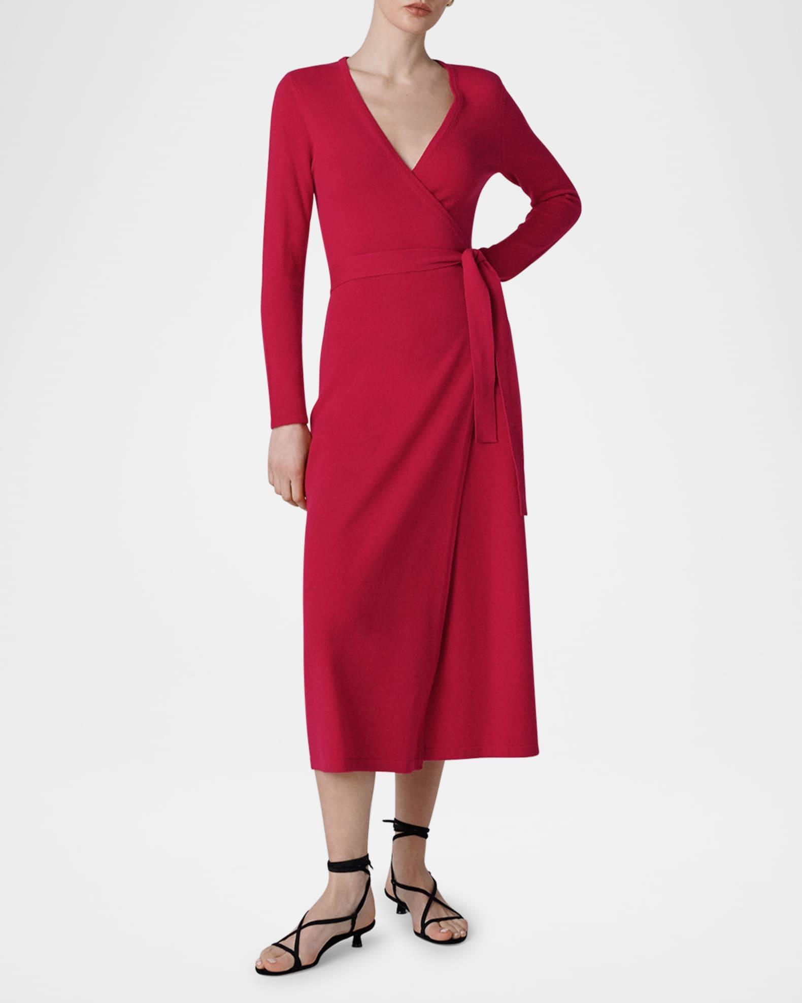 Astrid Wool-Cashmere Knit Midi Wrap Dress Product Image