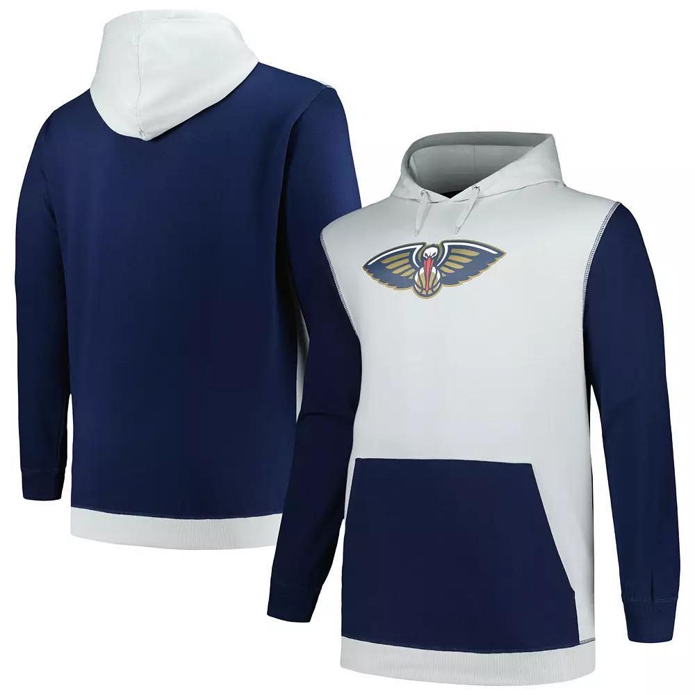 Men's Fanatics Branded  Navy/Silver New Orleans Pelicans Big & Tall Primary Arctic Pullover Hoodie, Size: 2XLT, Blue Product Image